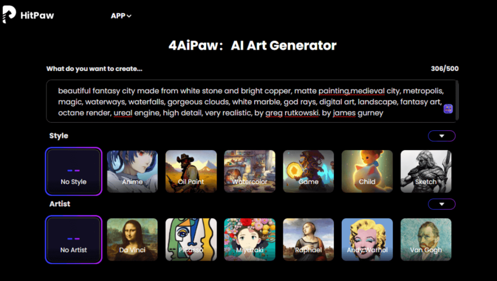 HitPaw AI Art Generator 4AiPaw