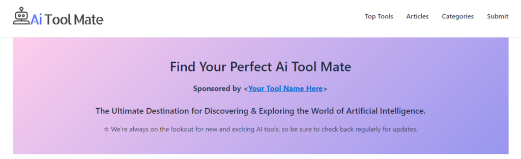 Promote your ai tools on AiToolMate Sponsor Advertisement